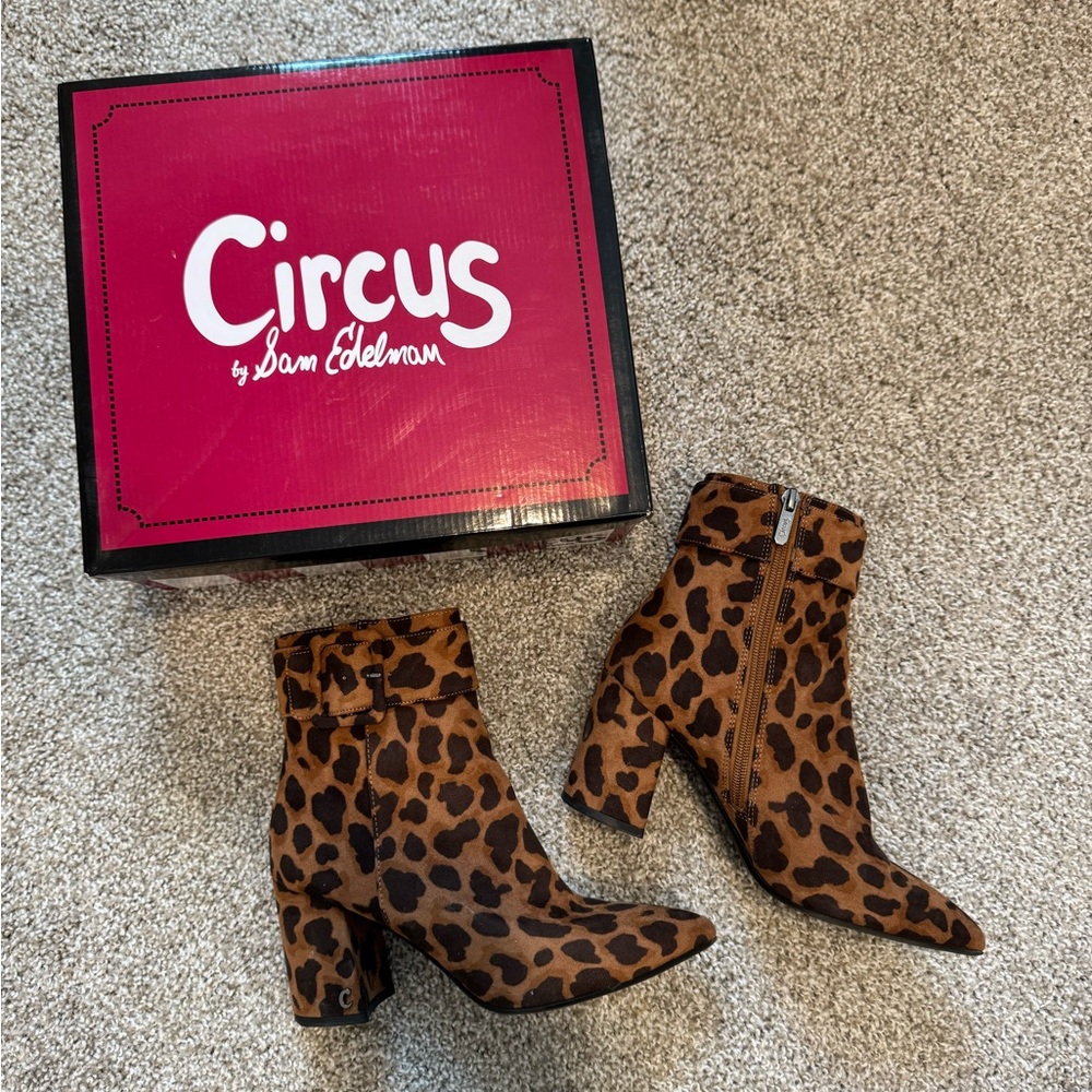 Circus by Sam Edelman Brown Leopard Ankle Boots